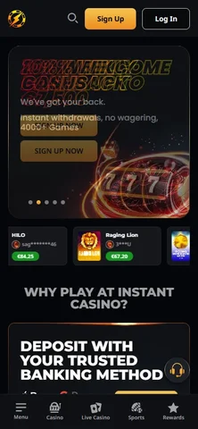 Instant Casino på mobil