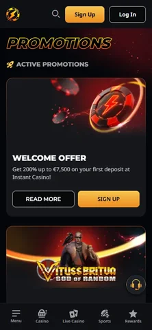 Kampanjer hos Instant Casino på mobil