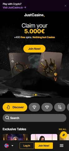 Live casino hos JustCasino på mobil